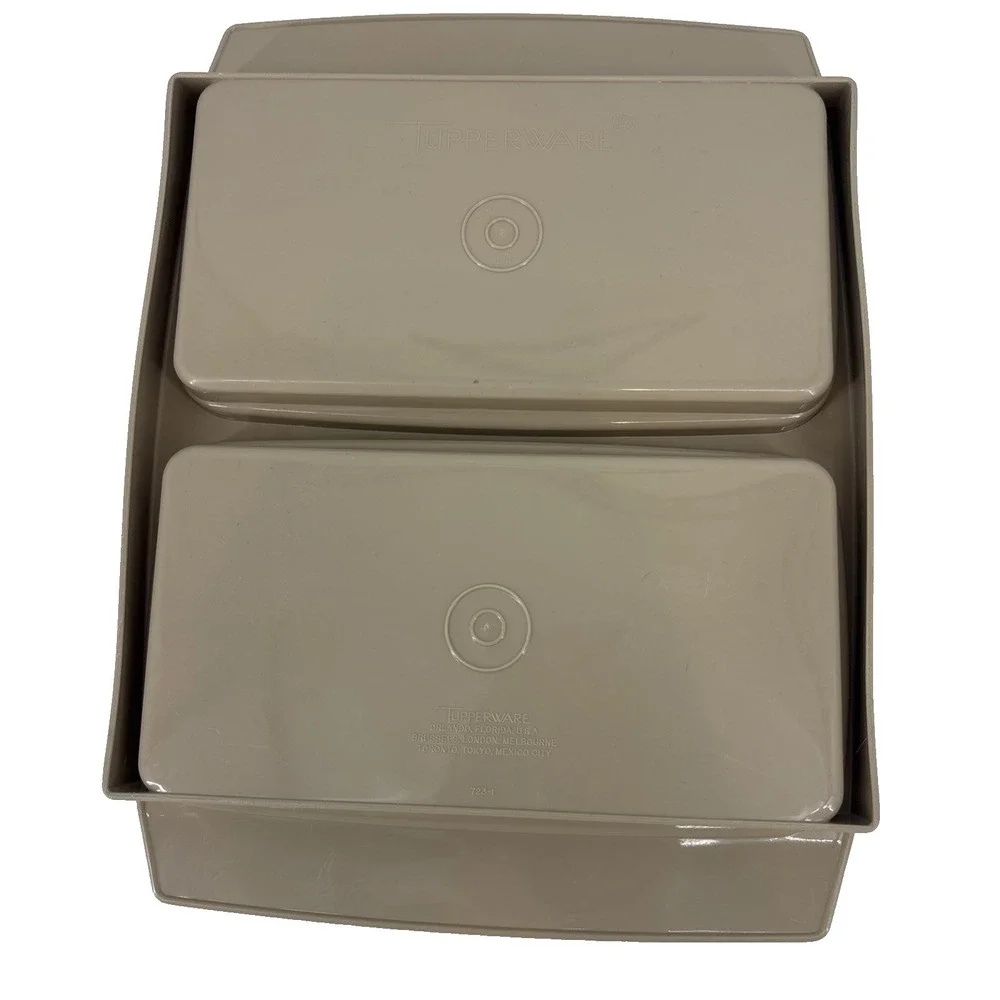 Vintage Tupperware Picnic Deviled Egg Carrier Holder 723-1  Lid, Inserts 4 piece